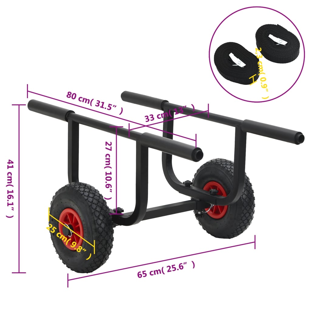 vidaXL kajaki vedamise rattad, 90 kg, alumiinium