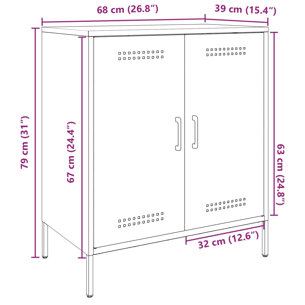 vidaXL puhvetkapp, must, 68x39x79 cm, teras