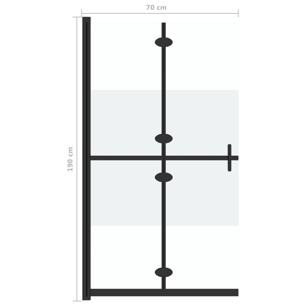 vidaXL kokkupandav dušinurga sein, matt ESG-klaas, 70 x 190 cm