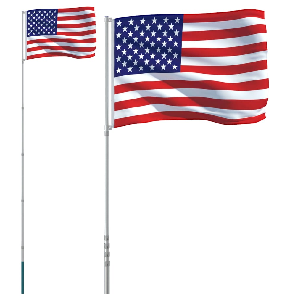 vidaXL Ameerika Ühendriikide lipp ja lipumast, 5,55 m, alumiinium