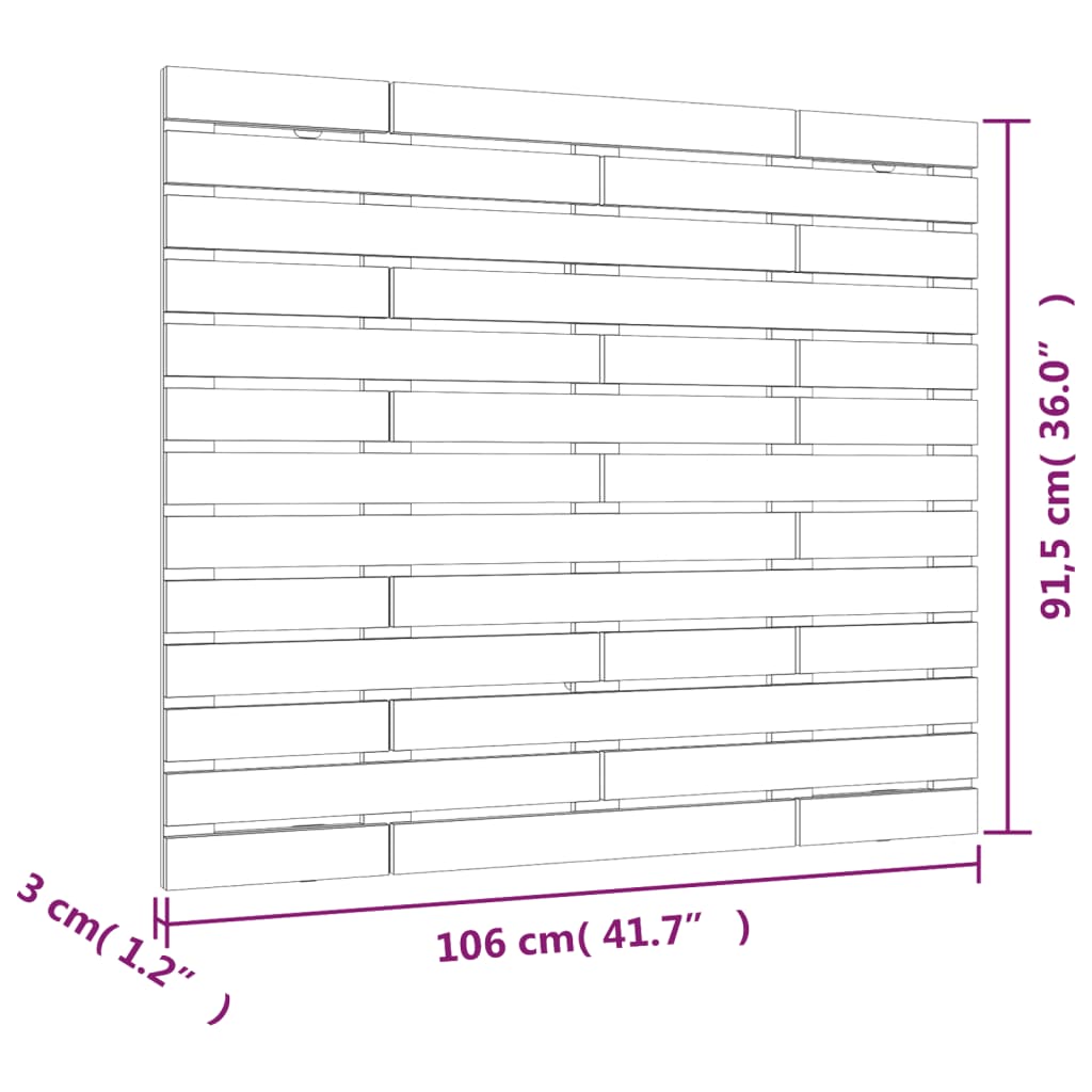 vidaXL seinale kinnitatav voodipeats, meepruun, 106x3x91,5 cm