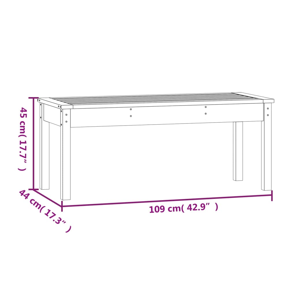 vidaXL aiapink, must, 109 x 44 x 45 cm, männipuit