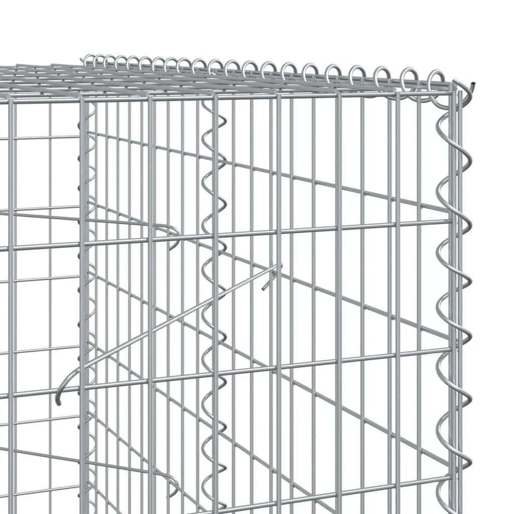 vidaXL kaanega gabioonkorv, 150 x 100 x 200 cm, tsingitud raud