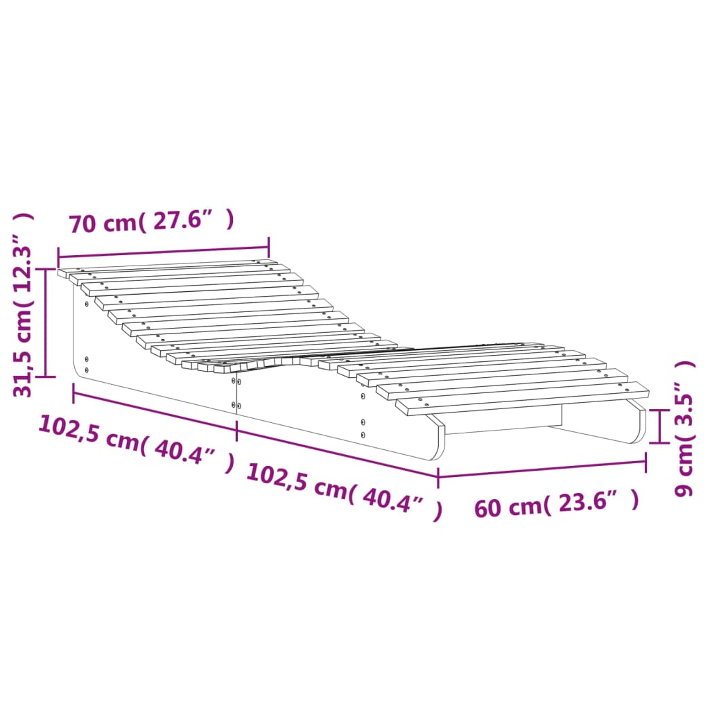 vidaXL lamamistool, 205x70x31,5 cm, ebatsuuga puit