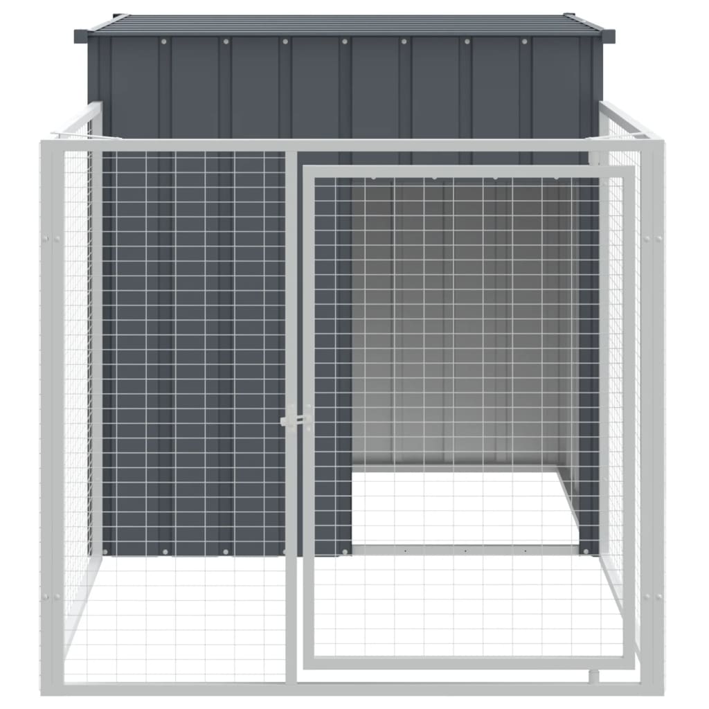 vidaXL koerakuut aedikuga, antratsiithall, 110x201x110 cm, teras