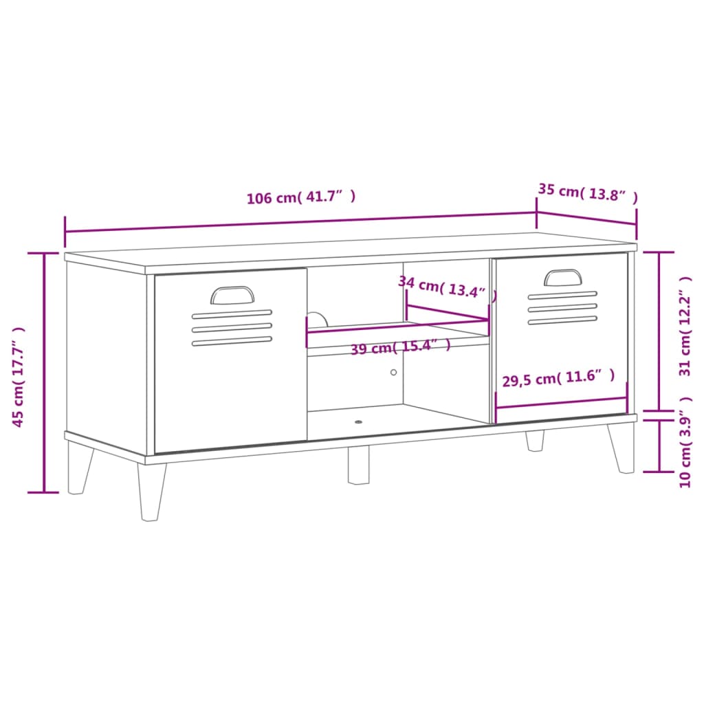 vidaXL jalatsipink "VIKEN", valge, 106 x 35 x 45 cm, tehispuit