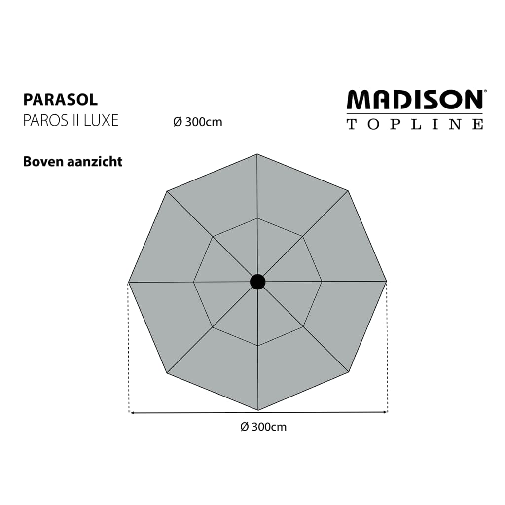 Madison aia päikesevari "Paros II Luxe", 300 cm, helebeež