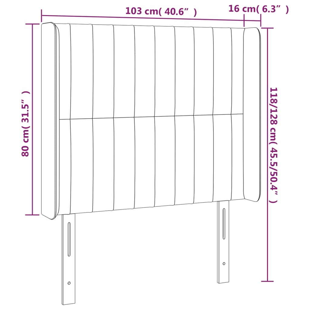 vidaXL voodipeats servadega, tumepruun, 103x16x118/128 cm, kangas