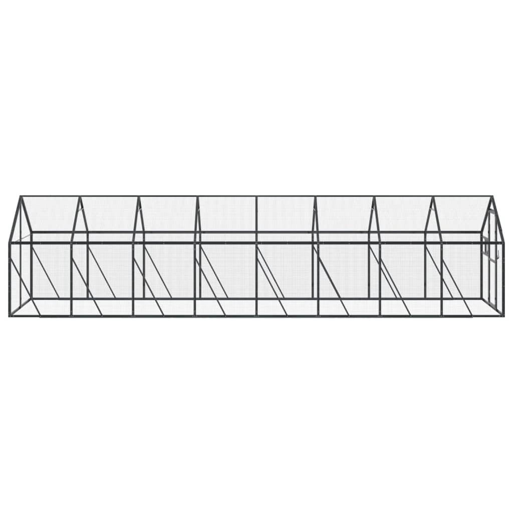 vidaXL linnumaja, antratsiit, 1,79x8x1,85 m alumiinium