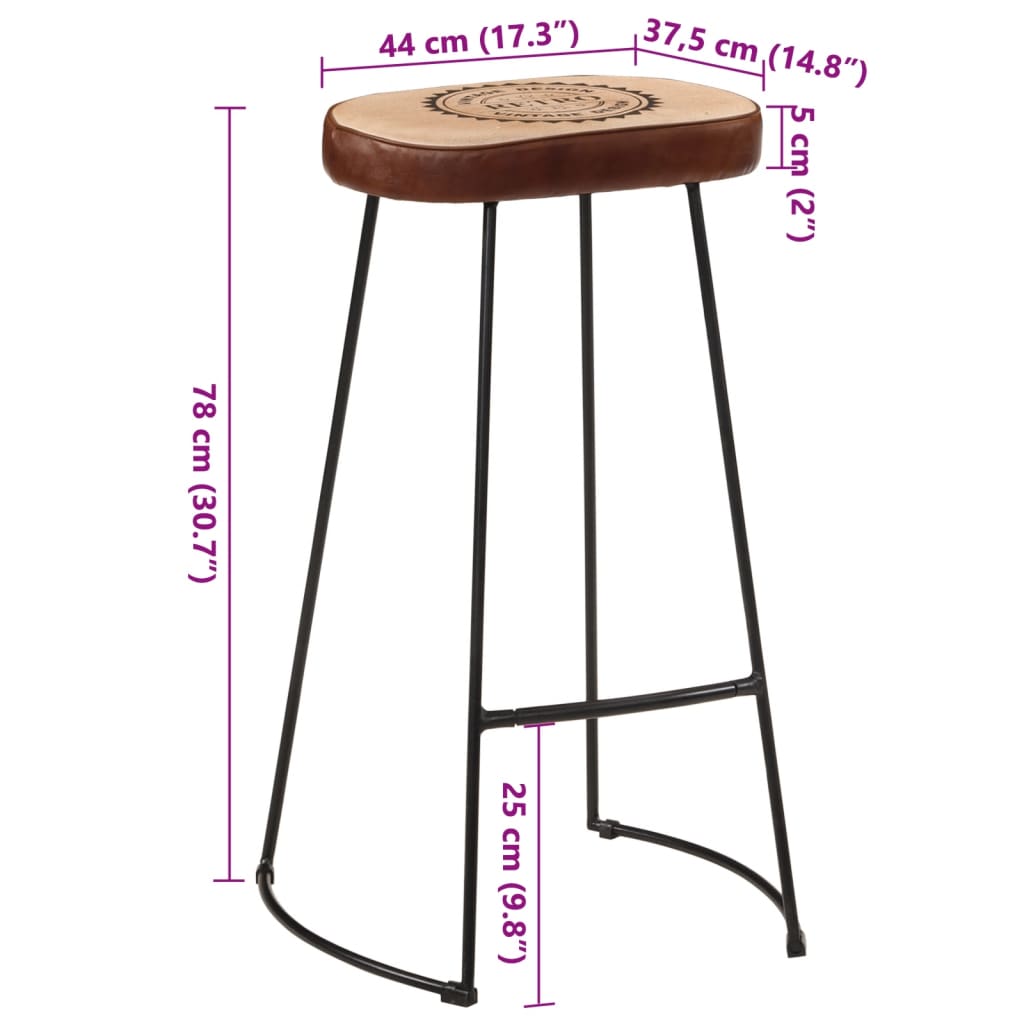 vidaXL baaritoolid 2 tk, tumepruun, 44 x 37,5 x 78 cm