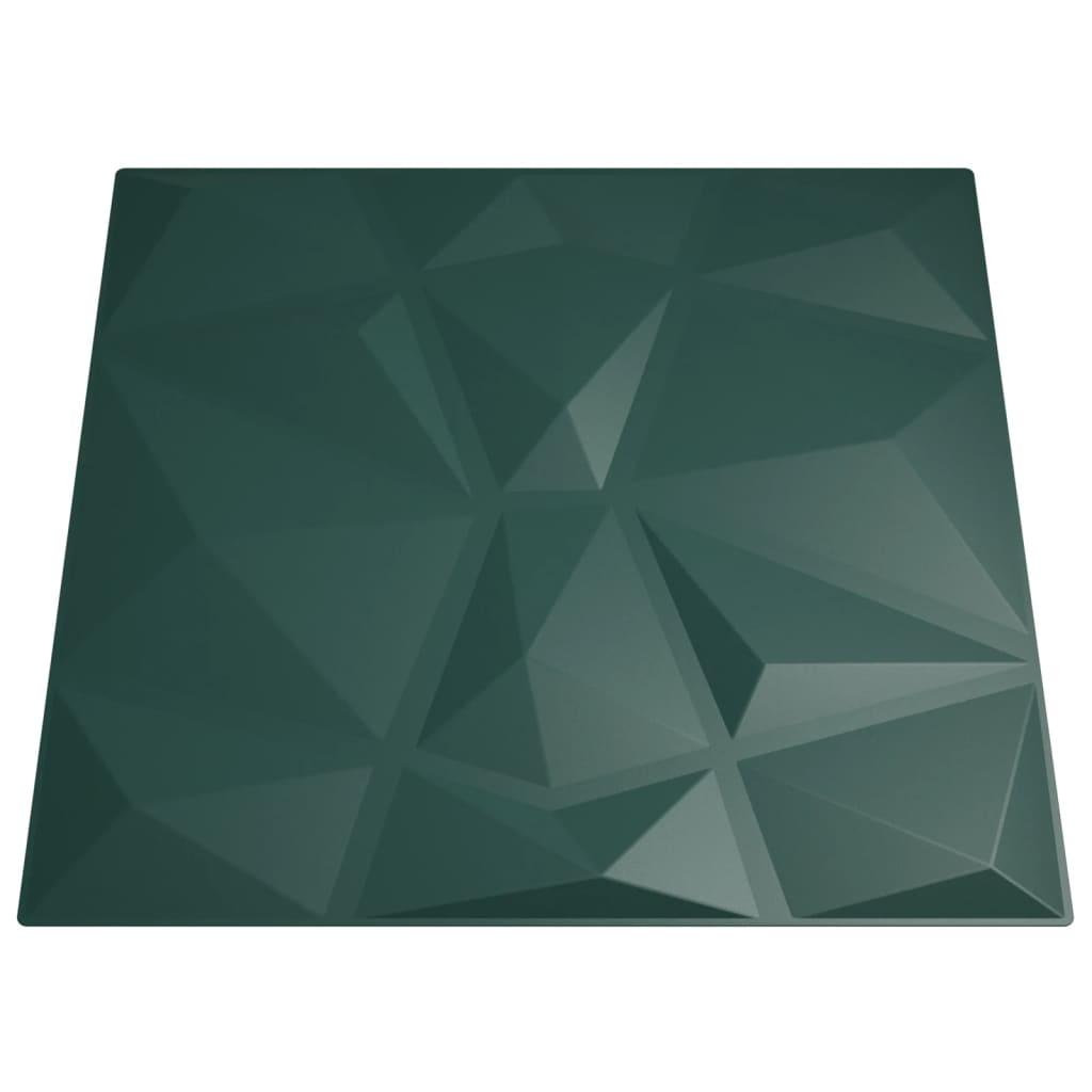 vidaXL seinapaneelid 24 tk, roheline, 50 x 50 cm, XPS 6 m², teemant