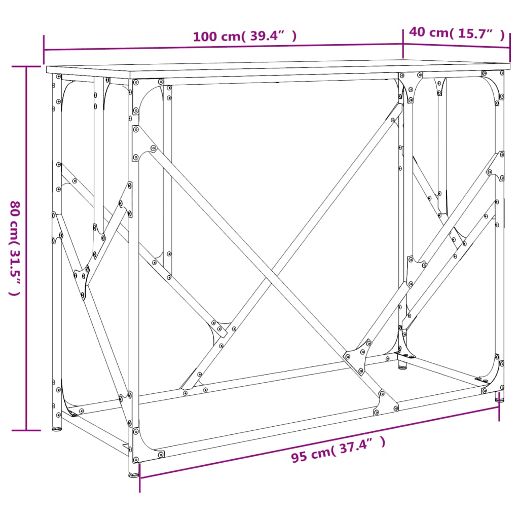 vidaXL konsoollaud, must, 100x40x80 cm, tehispuit