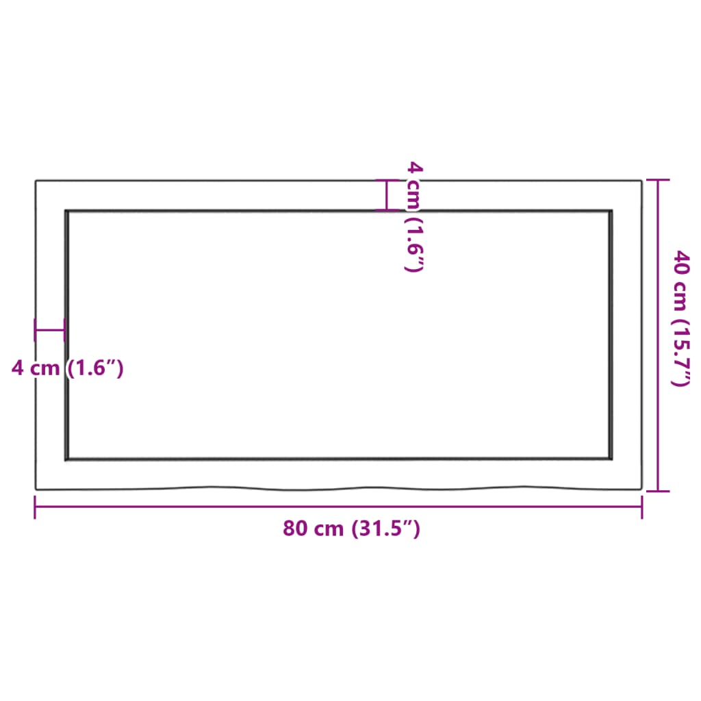 vidaXL seinariiul, helepruun, 80 x 40 x (2-4) cm, töödeldud tammepui