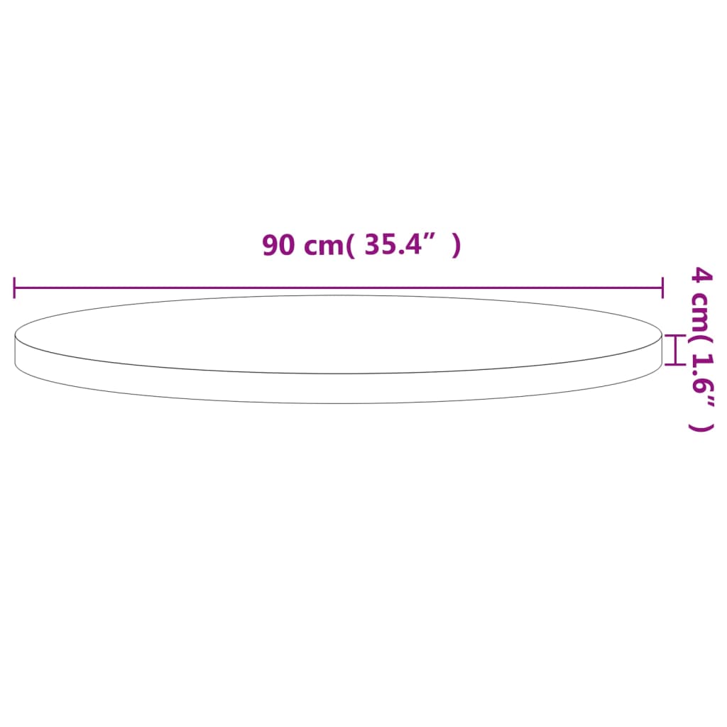 vidaXL lauaplaat, Ø90x4 cm, ümmargune, pöökpuu