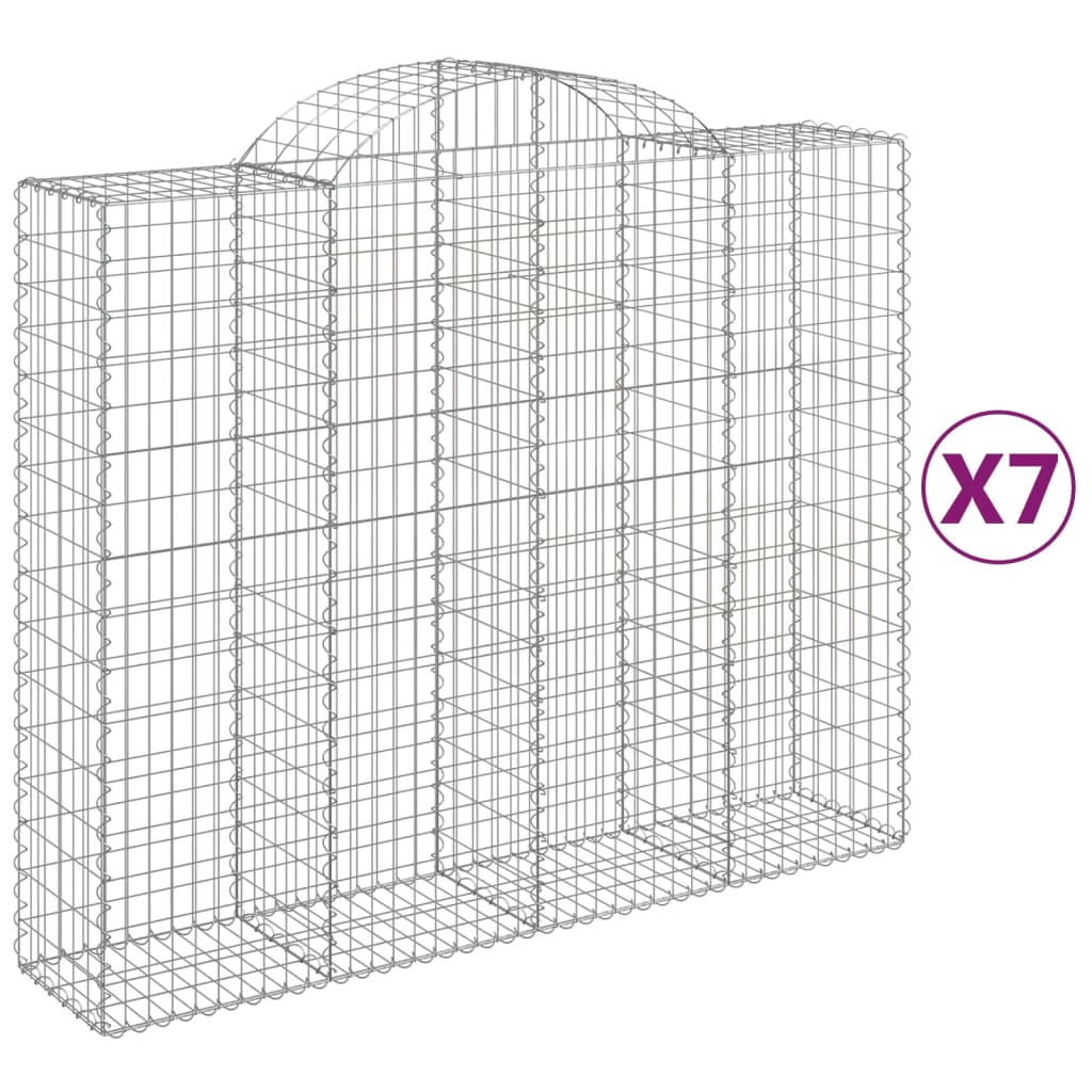 vidaXL kaarekujulised gabioonkorvid 7 tk, 200x50x160/180 cm, raud