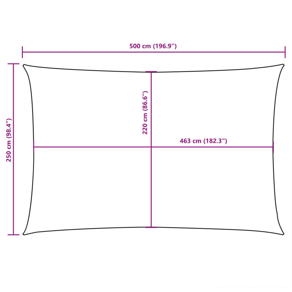 vidaXL oxford-kangast päikesepuri, ristkülikukujuline, 2,5 x 5 m pruun