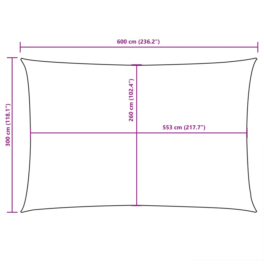 vidaXL oxford-kangast päikesepuri, ristkülik, 3 x 6 m, must