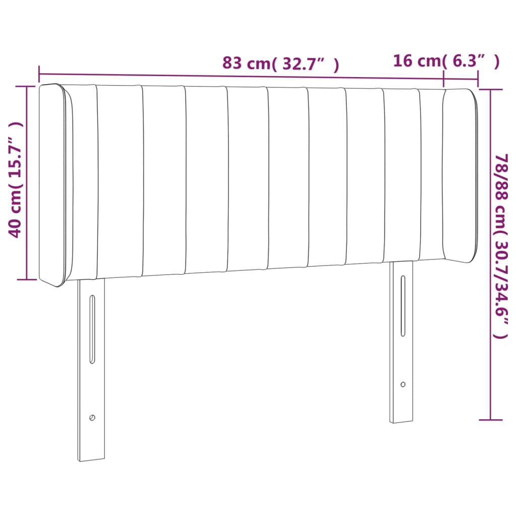 vidaXL LED-voodipeats, sinine, 83x16x78/88 cm, kangas