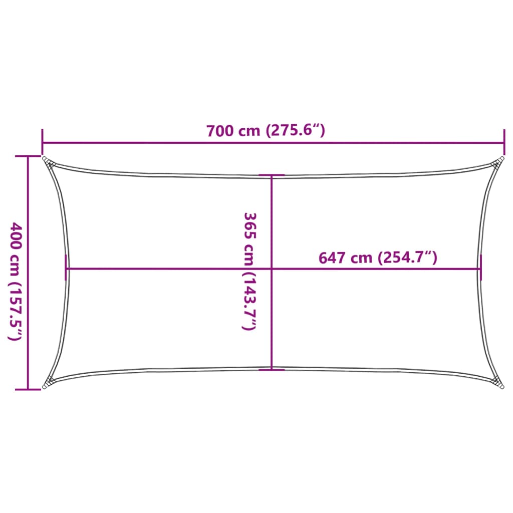 vidaXL päikesevarjupuri beež 7x4 m 100% polüester Oxford