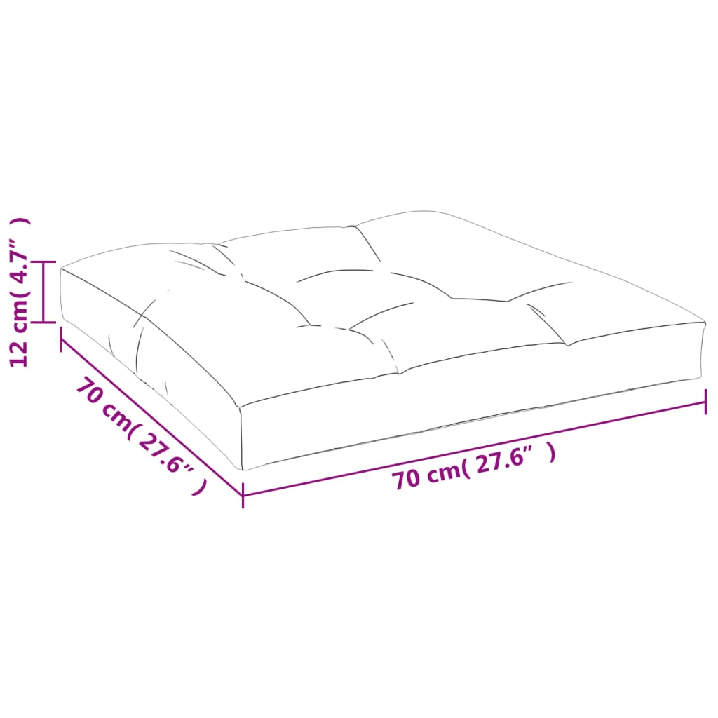 vidaXL euroaluse istmepadi, türkiissinine, 70 x 70 x 12 cm, kangas