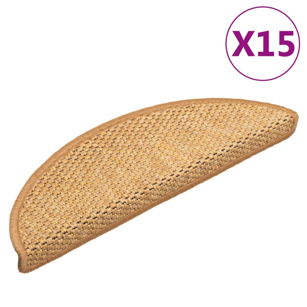 vidaXL isekleepuv trepivaip, 15 tk, 56x17x3 cm, sisal