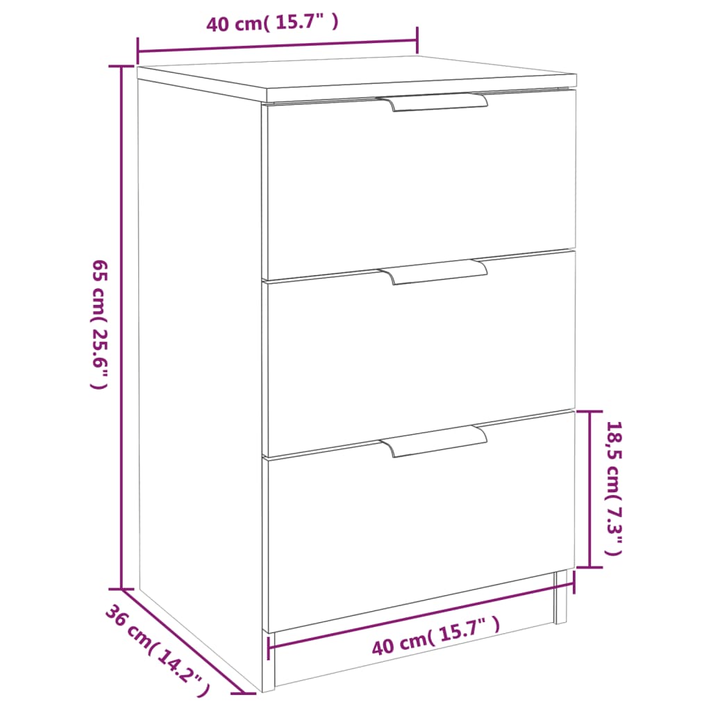 vidaXL öökapp, must, 40 x 36 x 65 cm