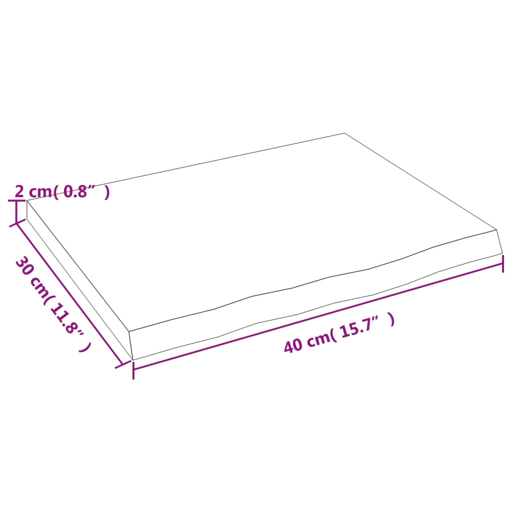 vidaXL vannitoa tasapind, tumepruun, 40x30x2 cm, töödeldud täispuit