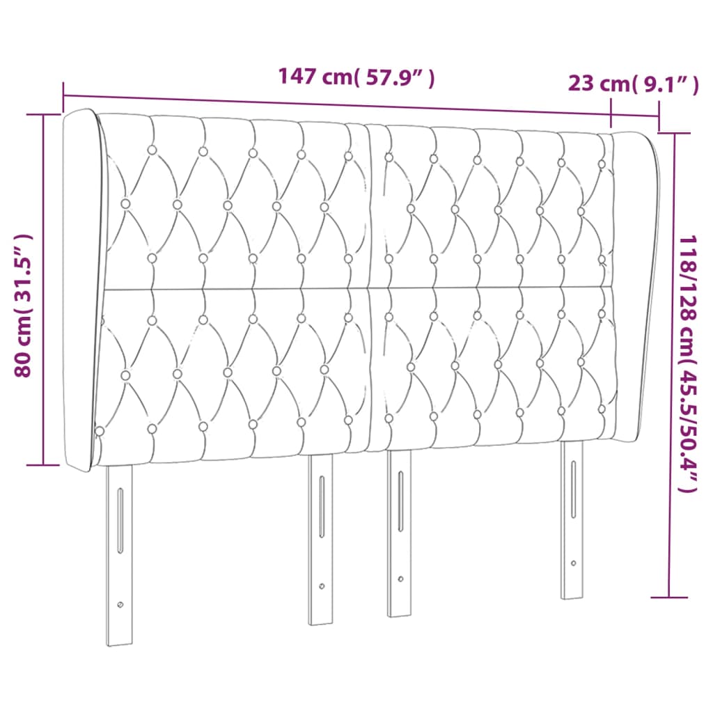 vidaXL voodipeats servadega, roheline, 147x23x118/128 cm, kangas