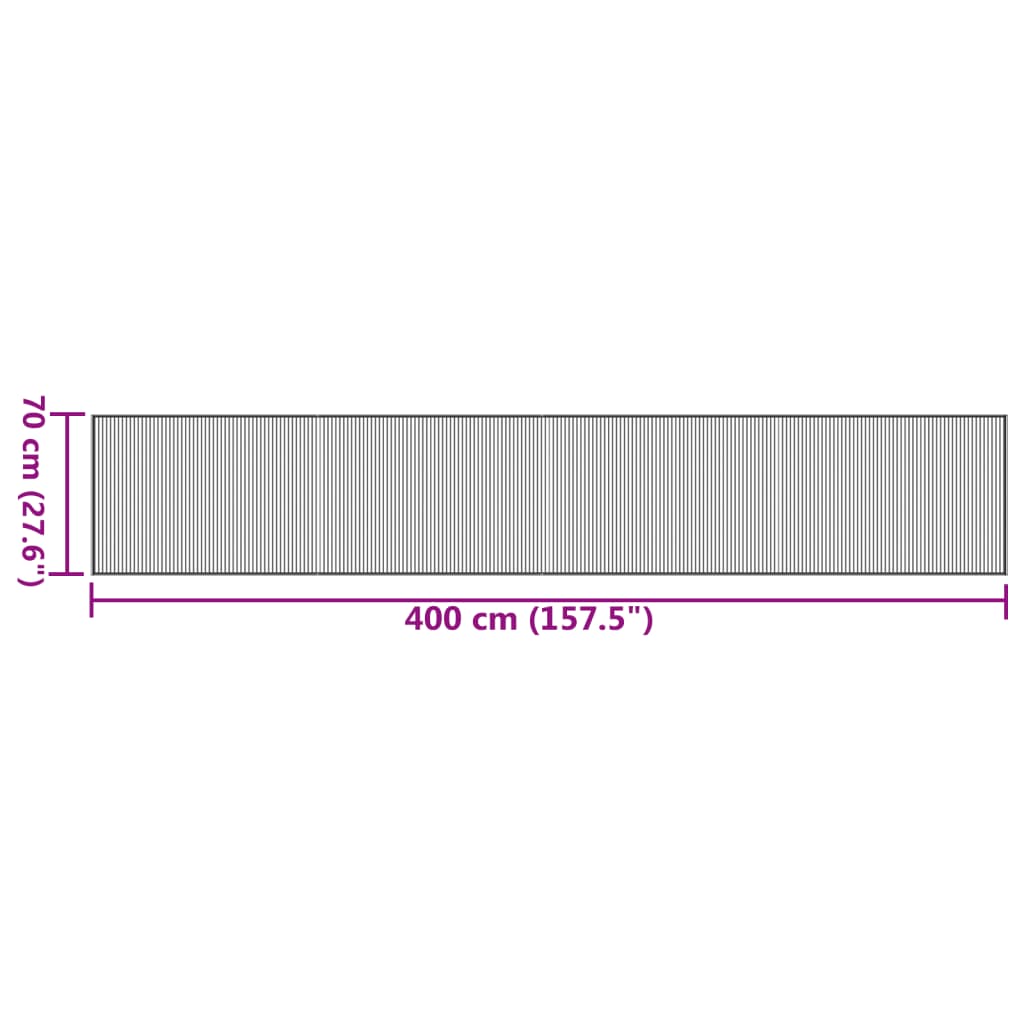 vidaXL vaip, ristkülikukujuline, must, 70 x 400 cm, bambus