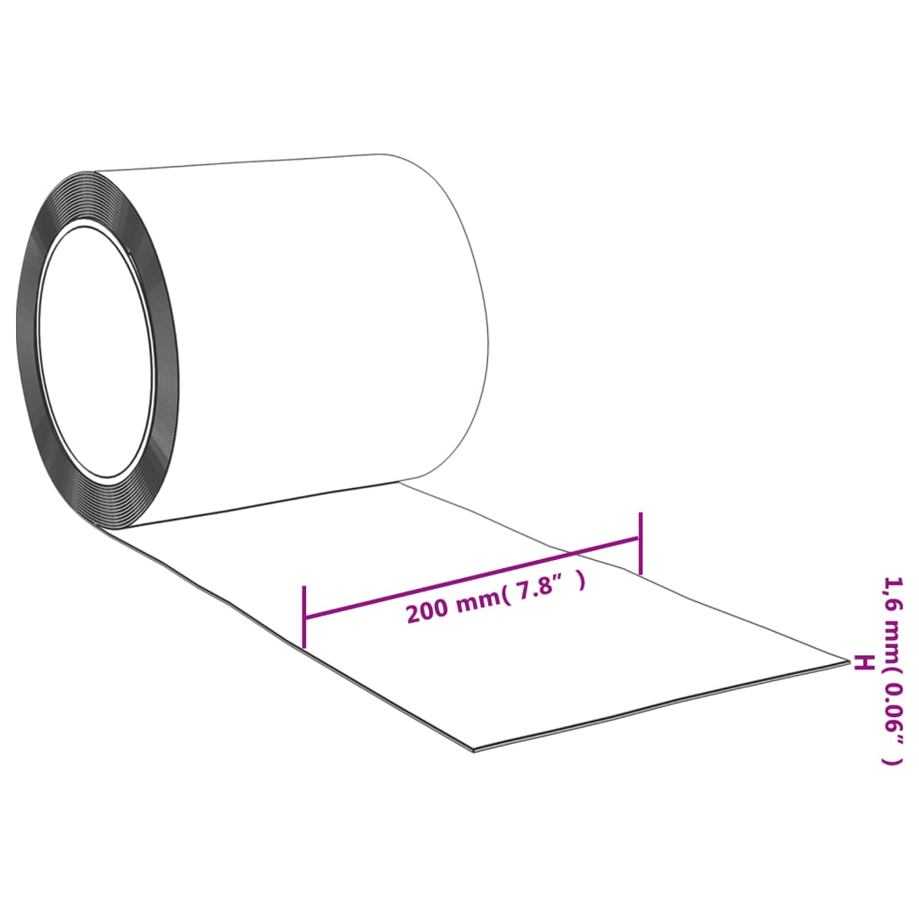 vidaXL uksekardin, punane, 200 mm x 1,6 mm 50 m, PVC