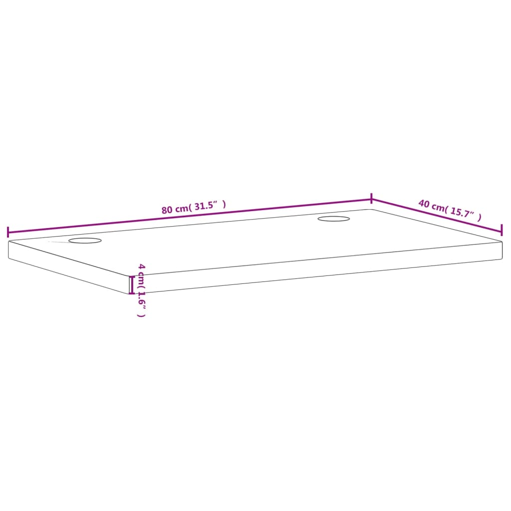 vidaXL kirjutuslaua plaat, 80 x 40 x 4 cm, pöökpuu