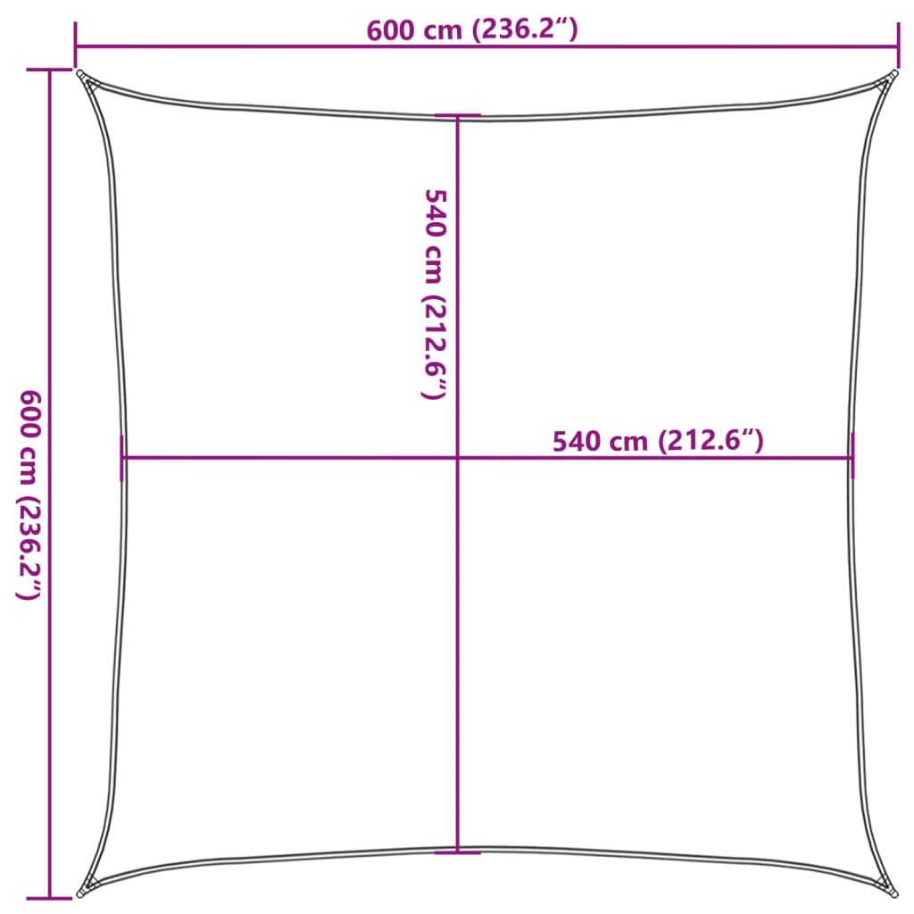 vidaXL päikesepuri 160 g/m² kandiline liiv 6x6 m HDPE