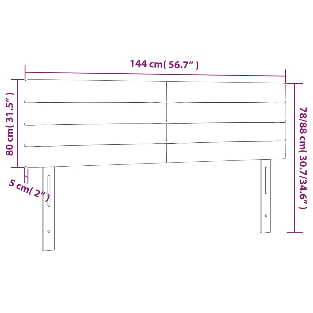 vidaXL voodipeatsid 2 tk, must, 72x5x78/88 cm, samet