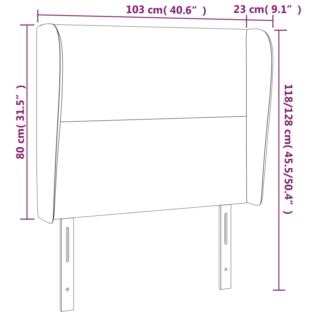 vidaXL voodipeats servadega, roosa, 103x23x118/128 cm, samet