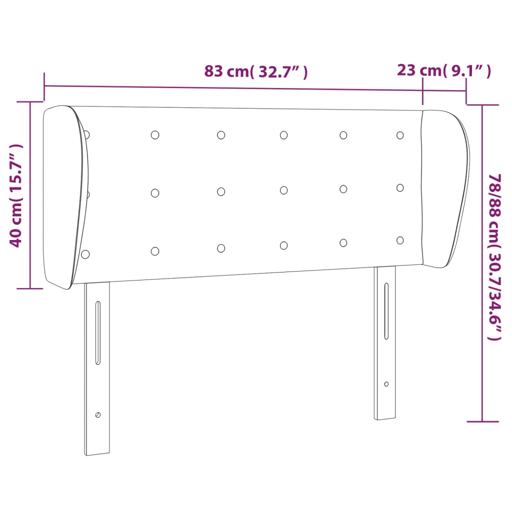 vidaXL voodipeats servadega, kreemjas, 83x23x78/88 cm, kangas