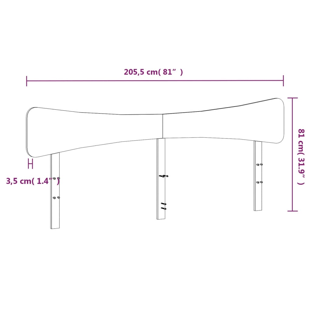 vidaXL voodipeats, valge, 200 cm, männipuit