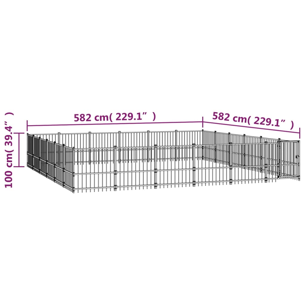 vidaXL koeraaedik, teras, 33,87 m²