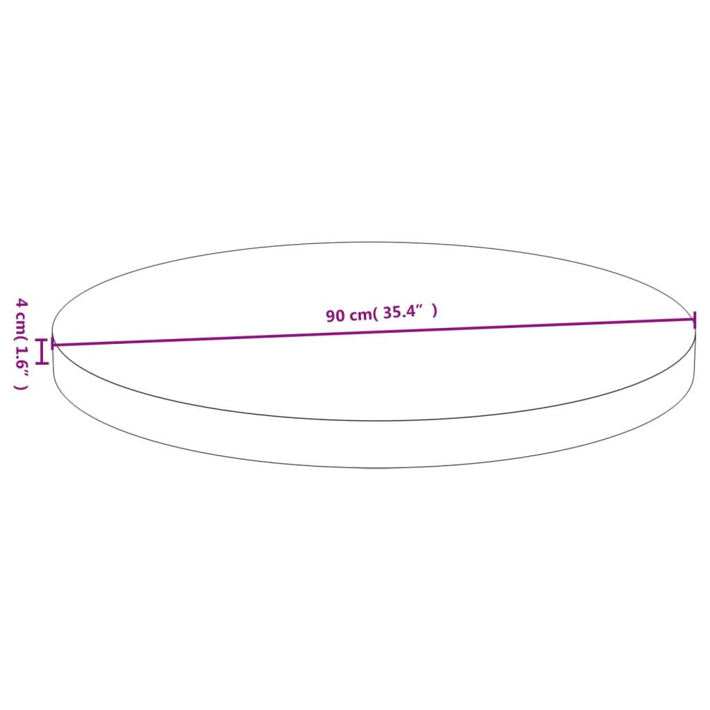 vidaXL lauaplaat Ø90x4 cm bambusest