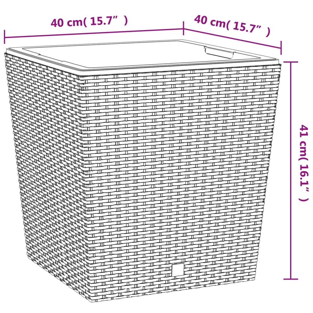 vidaXL taimekast eemaldatava sisuga, antratsiithall, 37/64 l PP-rotang