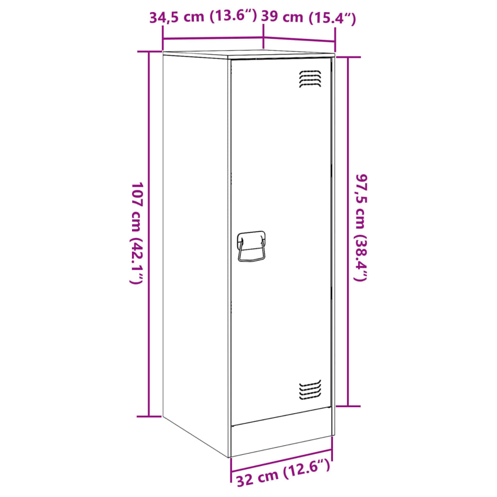 vidaXL puhvetkapp, oliiviroheline, 34,5x39x107 cm, teras