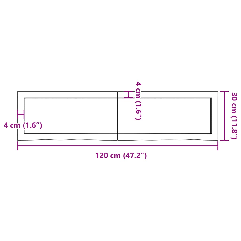 vidaXL vannitoa tasapind, helepruun, 120 x 30 x (2-6) cm, täispuit