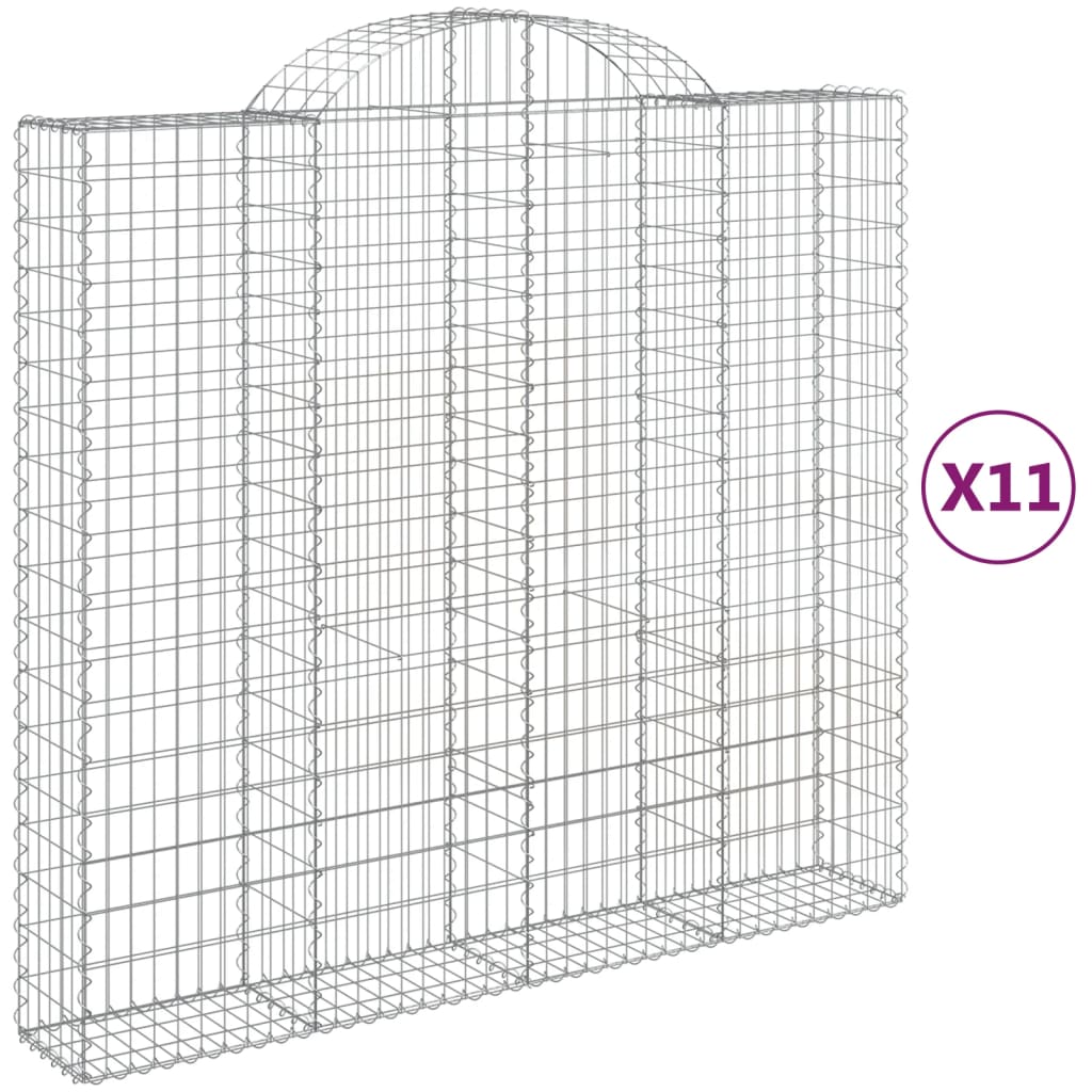 vidaXL kaarekujulised gabioonkorvid 11 tk, 200x50x180/200 cm, raud