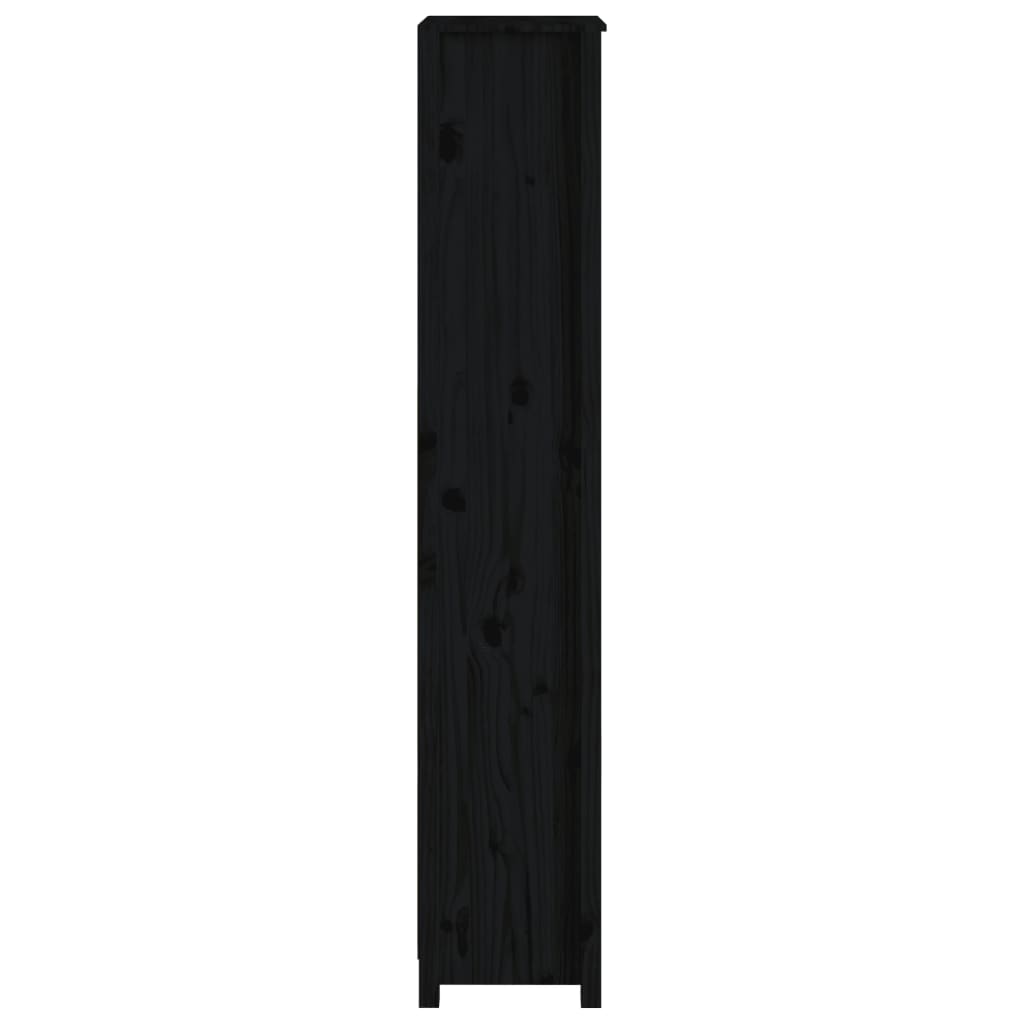 vidaXL raamatukapp, must, 50x35x183 cm, männipuit