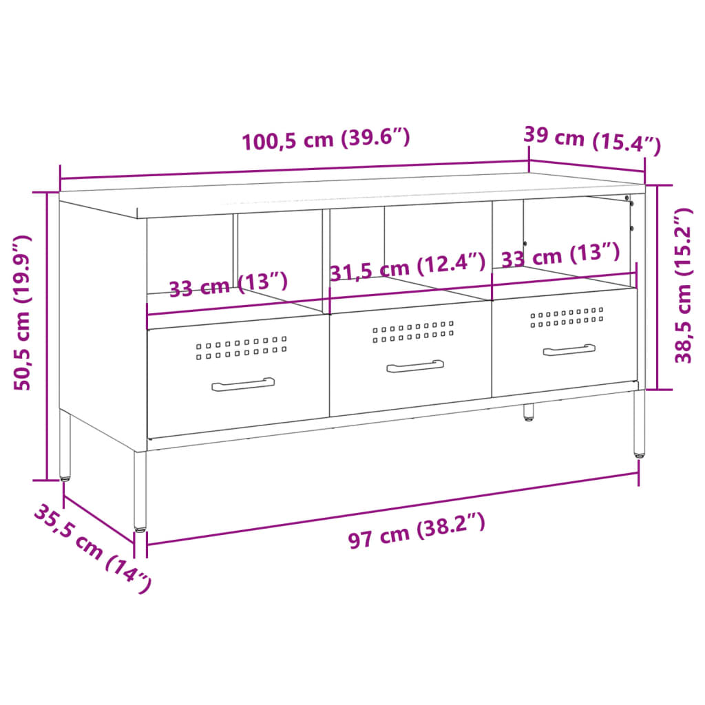 vidaXL telerikapp, sinepikollane, 100,5x39x50,5 cm külmvaltsitud teras