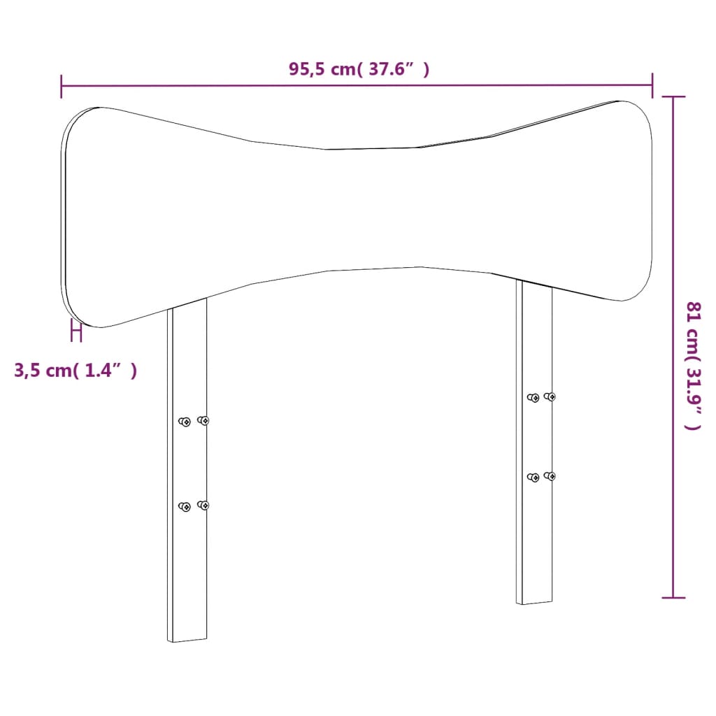 vidaXL voodipeats, valge, 90 cm, männipuit