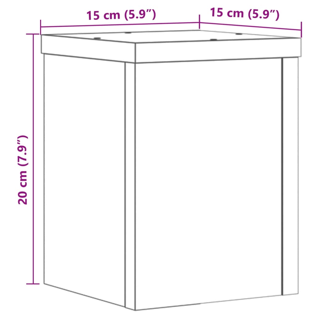 vidaXL taimealused 2 tk, must, 15x15x20 cm, tehispuit