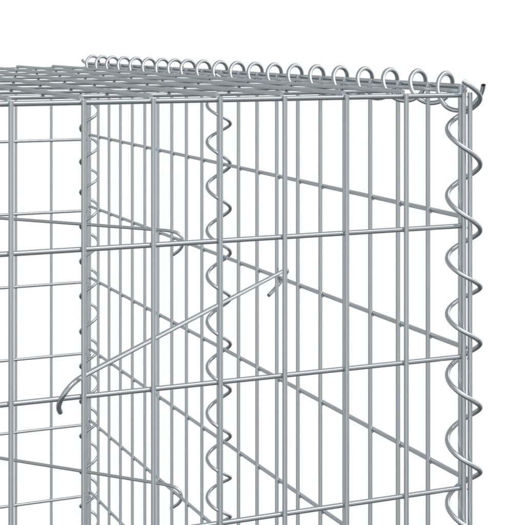 vidaXL kaanega gabioonkorv, 650x100x200 cm, tsingitud raud