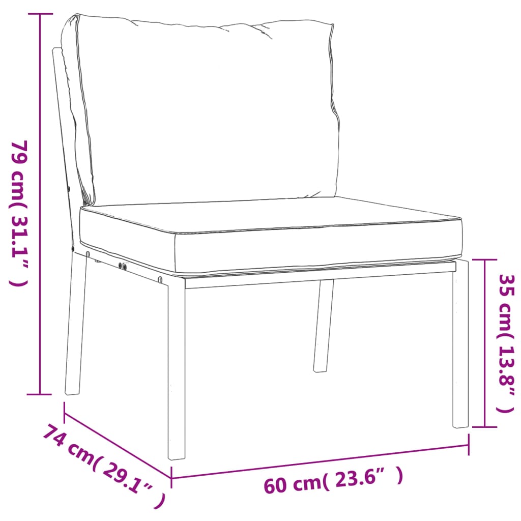 vidaXL aiatoolid liivakarva patjadega, 2 tk, 60 x 74 x 79 cm, teras