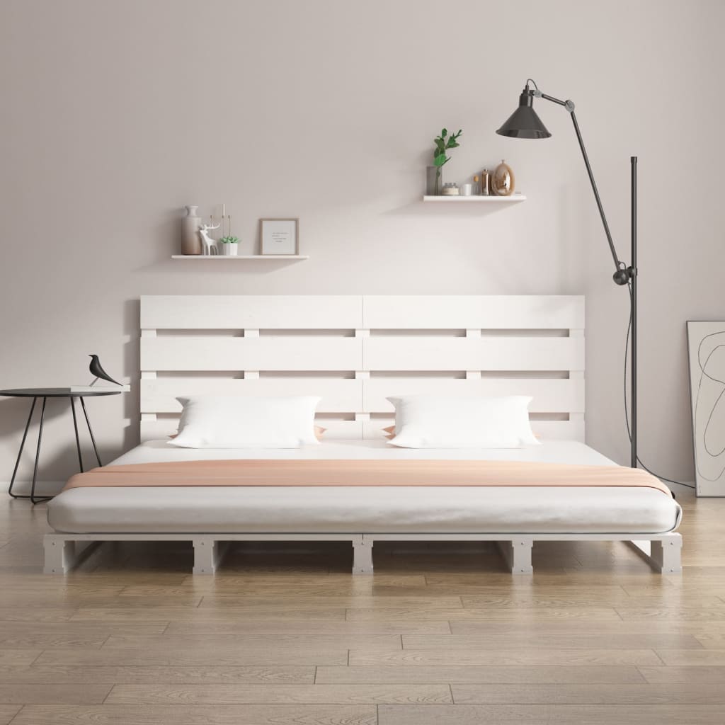 vidaXL voodiraam, valge, 120 x 190 cm, männipuit, väike kahekohaline