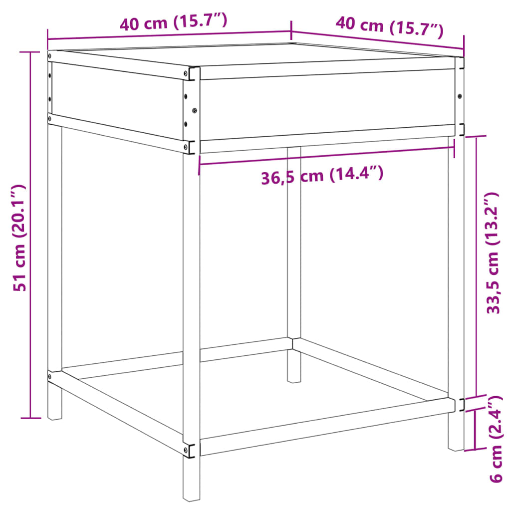 vidaXL öökapp LED-tuledega, must, 40 x 40 x 51 cm